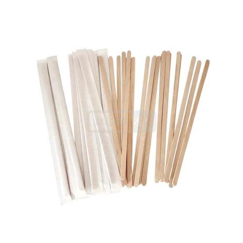 Wooden stirring sticks with individual paper packaging 14cm 500pcs